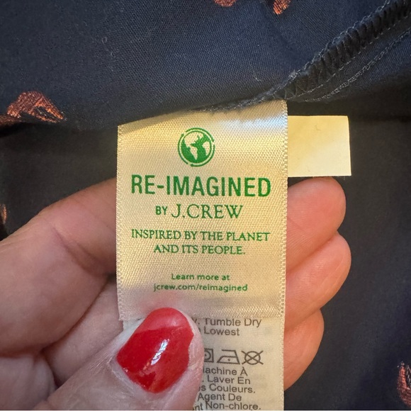 J. Crew Navy Button Down Sleeveless Blouse with Preppy Red Lobster Pattern - Picture 8 of 9